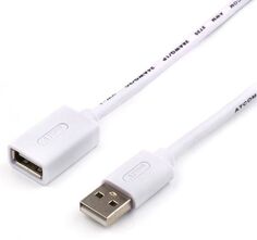 Удлинитель Atcom AT3789 USB (Am <=> Af), феррит, 1.8 m, белый