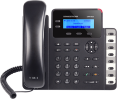 Телефон VoiceIP Grandstream GXP-1628 2 линии с двухцветными LED, 2 SIP-аккаунта, до 2 call appearance, двойные сетевые порты 1Гбит со встроенным PoE,