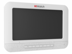 Видеодомофон HiWatch DS-D100M 7" цветной TFT монитор 800х480, 4-х проводная схема, подкл 2-х вызыв панелей, интерком, 12В DC, 5Вт макс., адаптер в ком