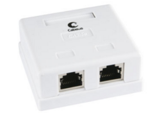 Розетка Cabeus WS-8P8C-Cat.5e-2 компьютерная RJ-45, категория 5e, двойная, внешняя, Krone type