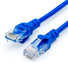 Кабель патч-корд U/UTP 5e кат. 1м. Atcom AT9160 литой, RJ45, синий