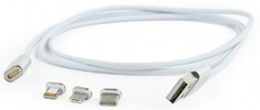 Кабель интерфейсный USB 2.0 Cablexpert CC-USB2-AMLM31-1M магнитный, AM/TypeC - microBM 5P - iPhone lightning