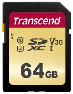 Карта памяти SDXC 64GB Transcend TS64GSDC500S Class 10 U3, V30 500S, MLC