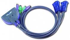 Коммутатор Aten CS62S-AT 2-портовый, PS/2, VGA, кабельный, 0.9м