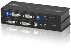 Удлинитель Aten CE604-AT-G 2xDVI Single Link+KBD/MOUSE USB+AUDIO+RS232,60 м, 2xUTP Cat5e,2xDVI-D+2xUSB A-тип+2xMINI JACK+DB9,Female,с KVM-шнуром USB D