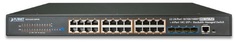 Коммутатор Planet SGS-6341-24P4X Layer 3, 24-Port 10/100/1000T 802.3at PoE + 4-Port 10G SFP+ Stackable Managed Switch (370W)
