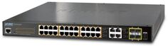 Коммутатор PoE Planet GS-4210-24PL4C управляемый, 24x10/100/1000T 802.3at PoE + 4xGE TP/SFP Combo (440W)