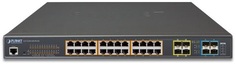 Коммутатор PoE Planet GS-5220-24UPL4XR L2+ 24-Port 10/100/1000T Ultra PoE + 4-Port 10G SFP+ Managed Switch with System Redundant Power (600W)