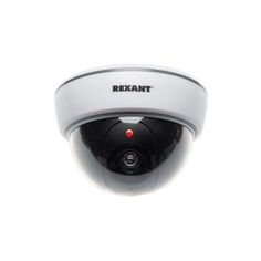 Муляж камеры видеонаблюдения Rexant 45-0210 внутренней купольной белого цвета. Неотличим от обычной камеры. Мигающий красный светодиод (каждые 5 секун