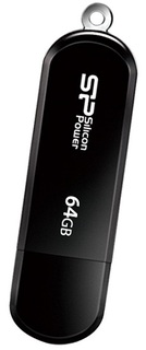 Накопитель USB 2.0 64GB Silicon Power Luxmini 322 SP064GBUF2322V1K черный