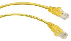 Кабель патч-корд U/UTP 5e кат. 0.15м. Cabeus PC-UTP-RJ45-Cat.5e-0.15m-YL неэкранированный, желтый