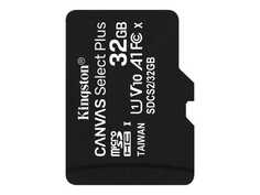 Карта памяти MicroSDHC 32GB Kingston SDCS2/32GBSP Canvas Select Plus 100R A1 C10 Single Pack w/o ADP