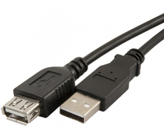 Кабель интерфейсный USB 2.0 удлинитель Cablexpert AM/AF 3 м, Pro, экран, 2феррит.кольца, черный, пакет