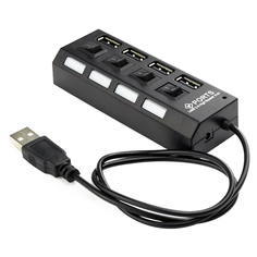 Концентратор USB 2.0 Gembird UHB-243-AD до 480 Мбит/сек, 45 см, 500 мА