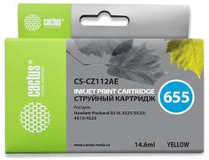 Картридж Cactus CS-CZ112AE №655 желтый для HP DJ IA 3525/5525/4515/4525 (14.6мл)