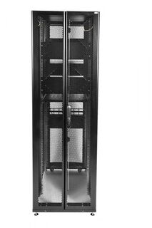 Шкаф напольный 19", 42U ЦМО ШТК-СП-42.6.10-48АА-9005 серверный ПРОФ (600x1000) дверь перфор., задние двойные перфор., черный, в сборе