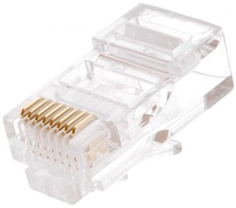 Коннектор Netlan EC-UP8P8C-5E-003-TR-1000 RJ45/8P8C под витую пару, Кат.5e (Класс D), 100МГц, покрытие 3мкд, универсальные ножи, неэкранированный, (10