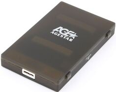 Внешний корпус для HDD SATA 2.5” AgeStar 3UBCP1-6G (BLACK) для HDD/SSD SATA 6Gb/s 2.5", USB 3.0, пластик, черный
