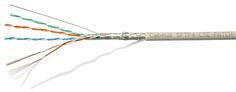 Кабель витая пара S/FTP 5e кат. 4 пары Cabeus SFTP-4P-Cat.5e-PATCH-GY 26AWG(7x0.16 мм), медь, многожильный (stranded), внутренний, PVC, серый, уп/305м