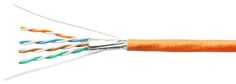 Кабель витая пара F/UTP 6а кат. 4 пары Cabeus STP-4P-Cat.6a-SOLID-IN-LSZH 23AWG(0.57 мм), медь, одножильный (solid), внутренний, LSZH, нг(A)-HF, оранж