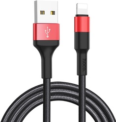 Кабель Hoco X26 6957531080190 USB 2.0, AM/Lightning M, черно-красный, 1м