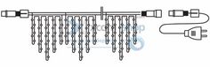 Гирлянда NEON-NIGHT 255-056 айсикл (бахрома) светодиодный, 2,4 х 0,6 м, прозрачный провод, 230 В, диоды тёпло-белые, 88 LED