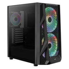 Корпус eATX AeroCool AirHawk Duo-G-BK-v1 4710562752434 черный, без БП, с окном, 2*USB 3.0, audio