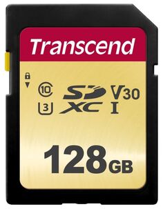 Карта памяти 128GB Transcend TS128GSDC500S SDXC Class 10 U3, V30 500S, MLC