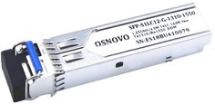 Модуль SFP OSNOVO SFP-S1LC12-G-1310-1550 до 1.25 Гбит/c, LC/12дБ/расстояние передачи до 3км/Tx 1310/Rx 1550/поддержка DDM