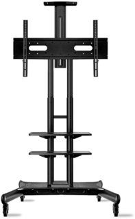 Стойка мобильная ONKRON TS1881 на 1 ТВ, 50-86" от 200х200 до 800х500, портретная/альбомная ориентация, макс. нагр 90.9кг, высота 1050-1650мм, черный
