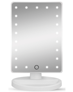 Зеркало для макияжа Camelion M145-SL C01 с LED подсветкой, увел. 1х, дневн. свет, 4*LR6 (AA), белый
