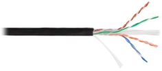 Кабель витая пара U/UTP 6 кат. 4 пары Netlan EC-UU004-6-PE-BK 24AWG(0.50 мм), медь, одножильный (solid), внешний, PE, чёрный, уп/305м