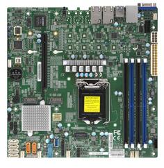 Материнская плата mATX Supermicro MBD-X11SCM-F-B (LGA1151v2, C246, 4*DDR4(2666), 6*SATA 6G RAID, 2*M.2, PCIE, 2*Glan, VGA, COM, 5*USB 3.1, 4*USB 2.0)