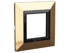 Рамка из металла DKC 4408852 для встраиваемых в стену ЭУИ серии Avanti, золотая, 2 модуля, "Avanti"