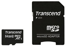 Карта памяти 64GB Transcend TS64GUSDXC10 microSDXC Class 10 UHS-I (SD adapter)