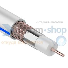 Кабель Rexant DG 113, Cu/Al/Cu, (75%), 75 Ом, 100м., белый 01-2471