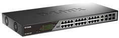 Коммутатор управляемый D-link DSS-200G-28MP/A1A 24x10/100/1000Base-T PoE (PoE-бюджет 370Вт, дальность до 250м), 4xCOMBO 100/1000Base-T/SFP, L2