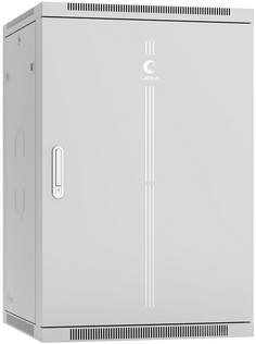 Шкаф настенный 19", 18U Cabeus SH-05F-18U60/45m-R 600x450x901mm (ШхГхВ) дверь металл, цвет серый (RAL 7035)