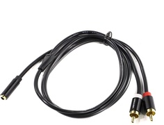 Кабель акустический Vention VAB-R01-S100 Jack 3,5 mm F/2RCA M, 1 м, черный