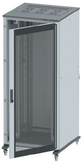 Шкаф напольный 19", 47U DKC R5IT4766GS 600х600 двери стекло/сплошная, укомплектован вводом и заглушками RAL7011/7035, "RAM telecom"
