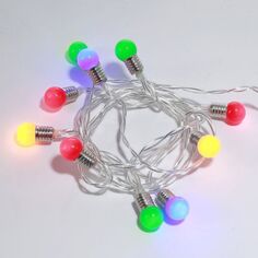 Гирлянда NEON-NIGHT 303-074 светодиодная «Мини-лампочки» 1.5 м, 10 LED, прозрачный ПВХ, цвет свечения мультиколор, 2 х АА (батарейки не в комплекте)