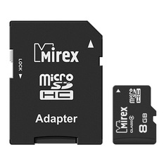 Карта памяти 8GB Mirex 13613-ADTMSD08 microSDHC Class 4 (SD адаптер)