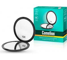 Зеркало для макияжа Camelion M148-SL двойное, с LED подсветкой, складное, увел. 1х / 10х, , чёрный