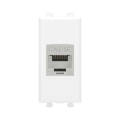 Розетка компьютерная DKC 4400761 RJ-45 без шторки модульная, кат.5е экранированная, "Белое облако", 1 модуль, "Avanti"