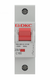 Автоматический выключатель модульный DKC MD125-1C100 1P 100А C 20kA, "YON"