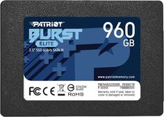 Накопитель SSD 2.5 Patriot Memory PBE960GS25SSDR Burst Elite 960GB SATA 6Gb/s 3D TLC 450/320MB/s IOPS 40K/40K MTBF 2M