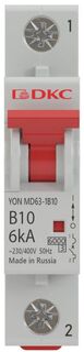 Автоматический выключатель модульный DKC MD63-1D10-10 1P 10А D 10kA, "YON"