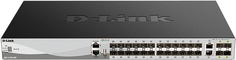 Коммутатор D-link DGS-3130-30S/B1A Managed L3 Stackable Switch 24x1000Base-X SFP, 2x10GBase-T, 4x10GBase-X SFP+, CLI, 1000Base-T Management, RJ45 Cons