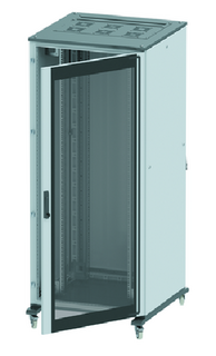 Шкаф напольный 19", 47U DKC R5IT4781GS 800х1000 двери стекло/сплошная, укомплектован вводом и заглушками RAL7011/7035, "RAM telecom"