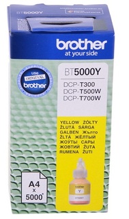Чернила Brother BT5000Y для DCPT310/510W/710W/520/720/820 жёлтые (41,8мл, 5000стр)